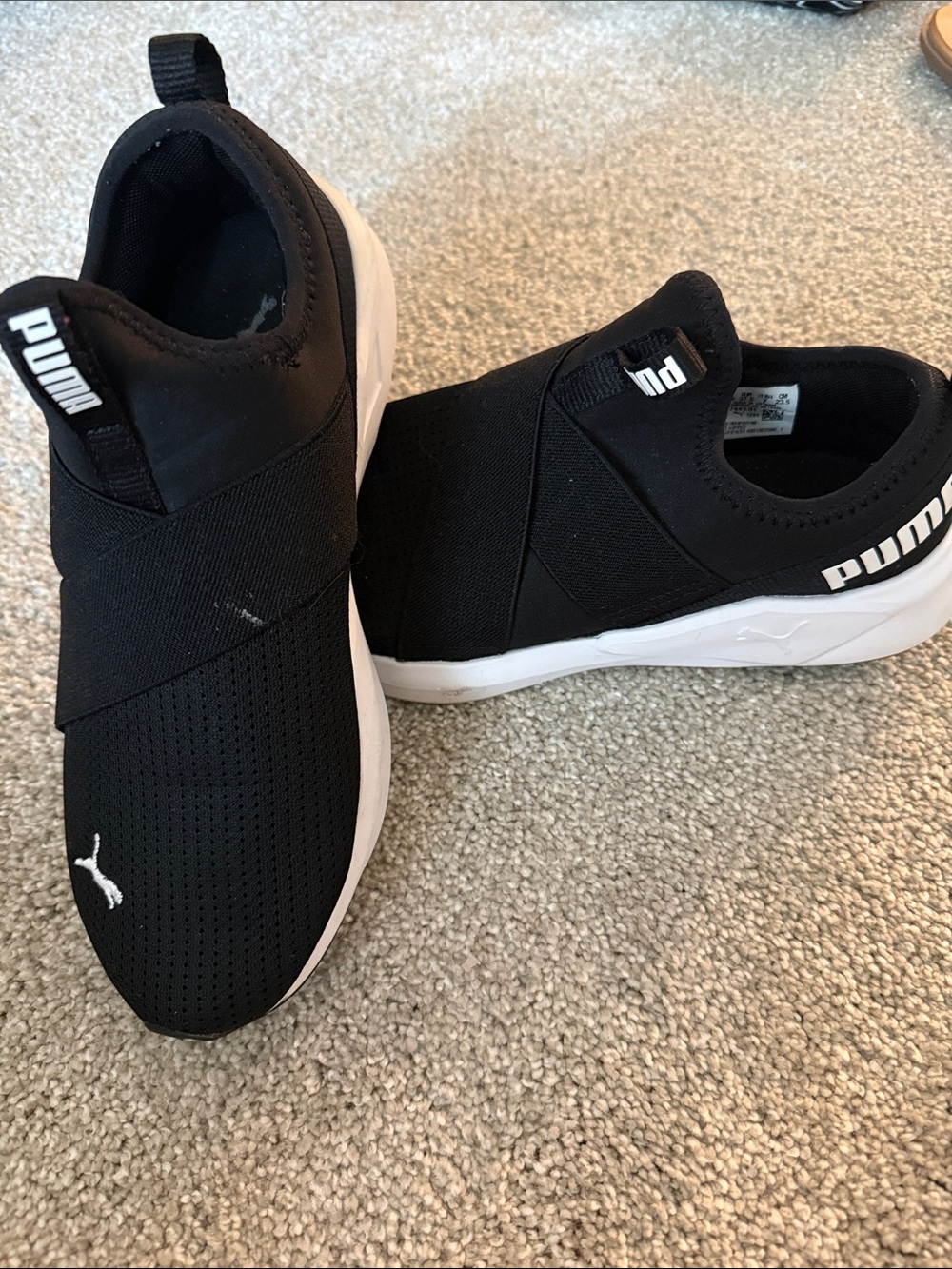 Puma Men's Black Slip-On Sneakers with White Accents - Picture 2 of 3